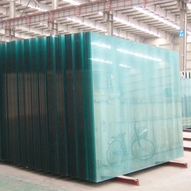 Stacked float glass sheets in the Rachna Enterprises warehouse
